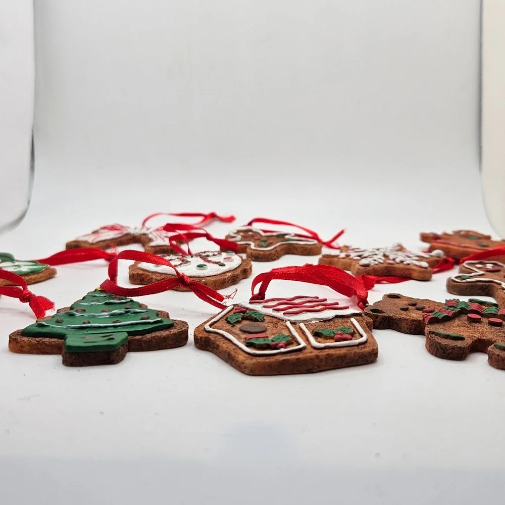 VTG Lot of 11 Gingerbread Christmas Ornaments Resin Cookie Tree Angel Snowman
